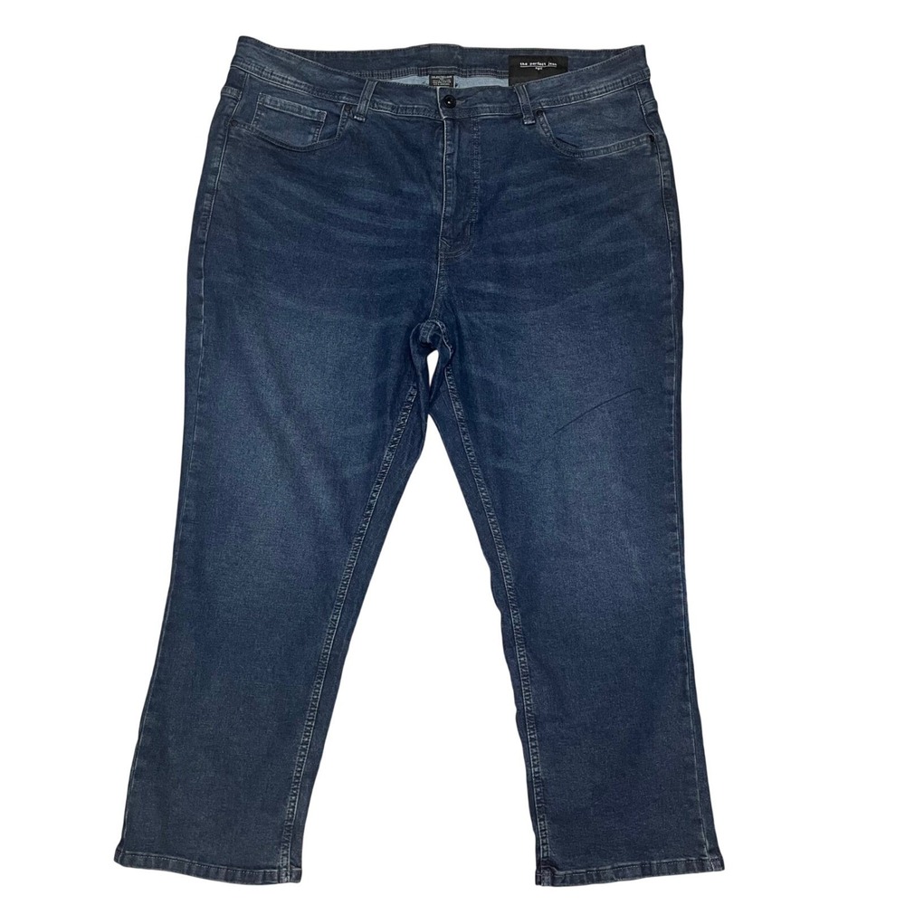 The Perfect Jean NYC Athletic Fit Mens 42x28 Dark Wash Blue Stretch Denim Jeans